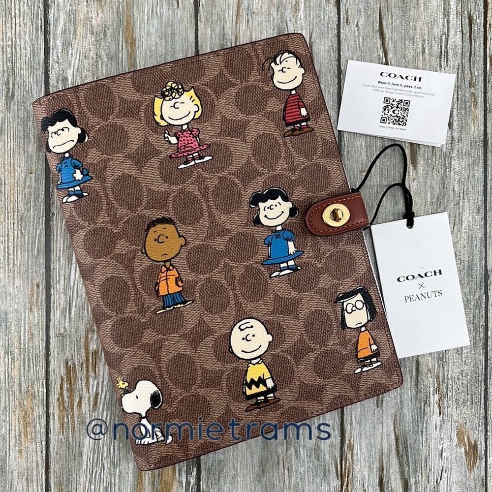 Coach X Peanuts Notebook In Signature Canvas Bag Purse